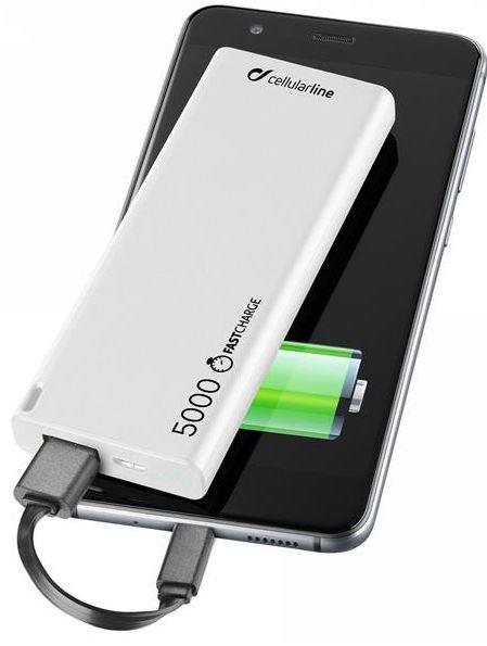 CELLULARLINE PowerBank 5000 mAh Cellular Line Free Power slim bianco